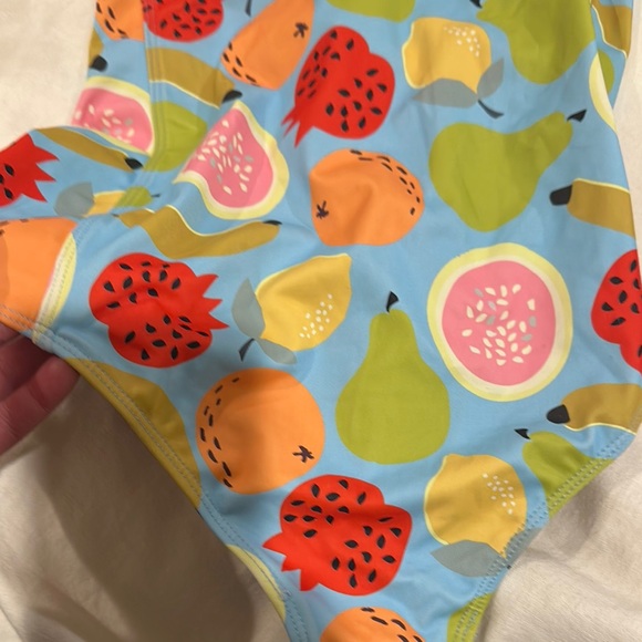 Kortni Jeane Fruit Print and Gray Swim Shorts - Picture 3 of 4